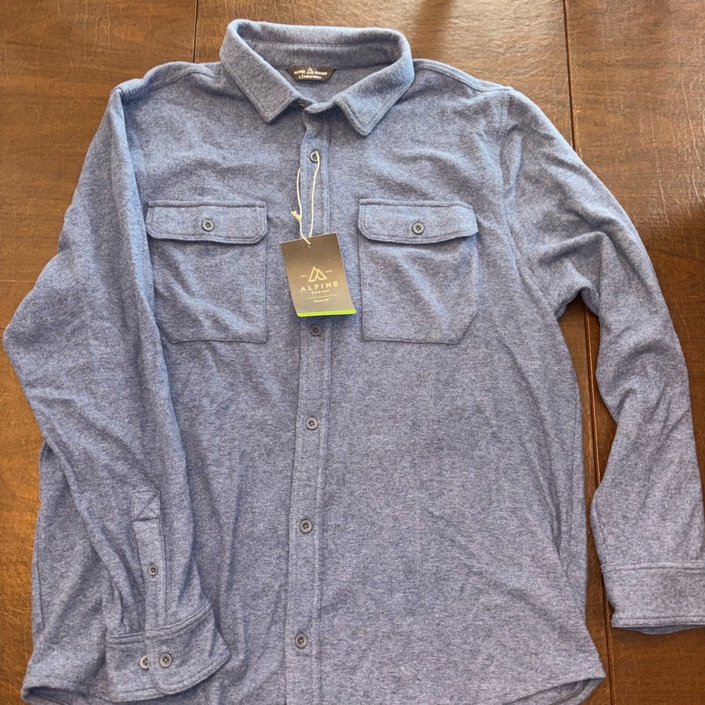 Men's Casual Blue soft Button-Down Shirt new with tags